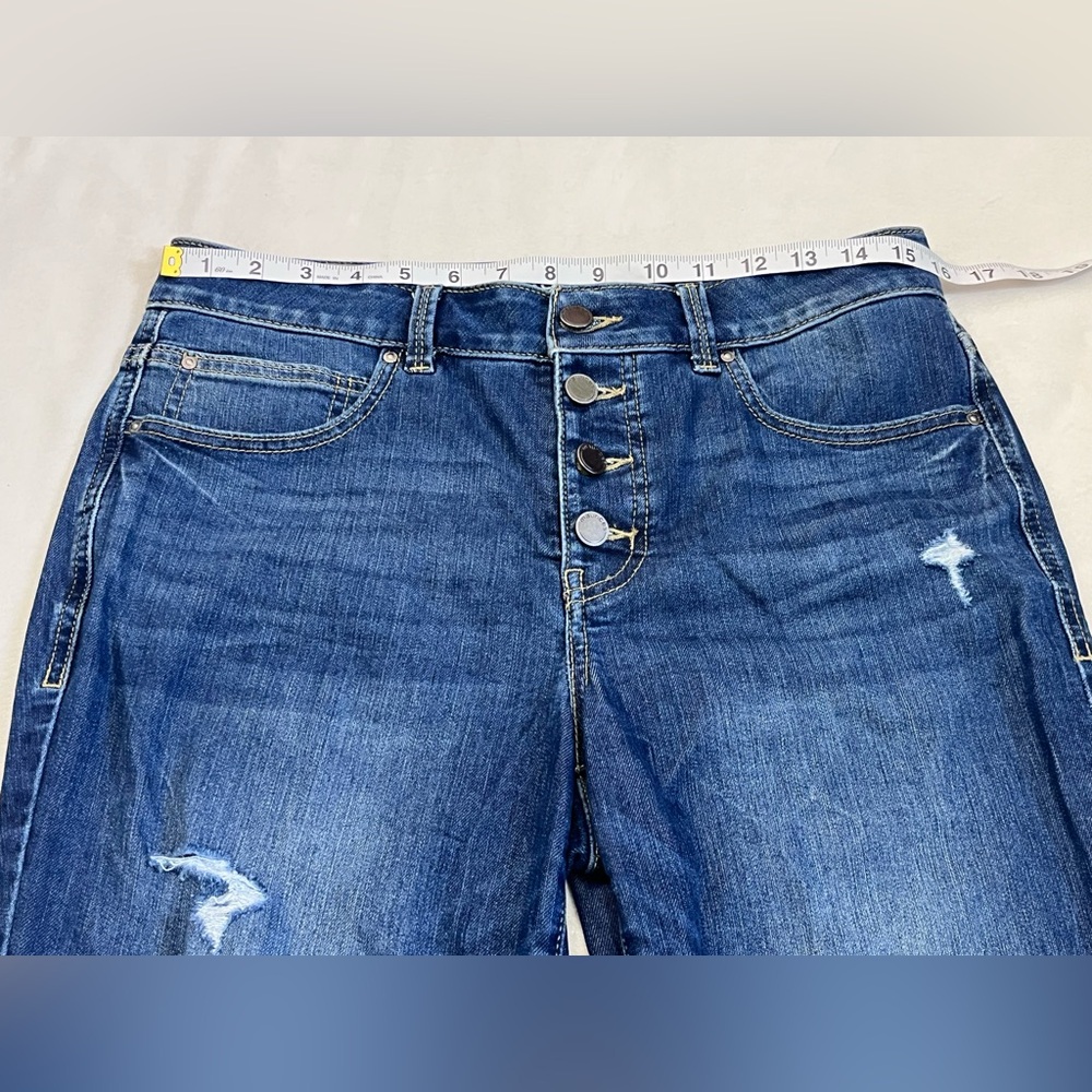 Maurices Everflex High Rise Distressed Blue Women’s Stretchy Jeans Size 10 - Picture 8 of 16
